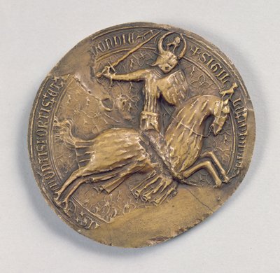Sigill av Jean IV den Valliant (1341-99) hertig av Bretagne (vax) av French School