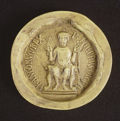 Sigill av Philippe I (1052-1108) 1082 (vax) av French School