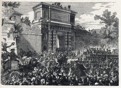 Andra koalitionen: slaget vid Hohenlinden (nära München, Tyskland) den 12 Frimaire år IX (3 december 1800) mellan de franska trupperna av general Jean Victor (Jean-Victor) Moreau och de österrikiska och bayerska styrkorna under befäl av ärkehertig Jean Bap av French School