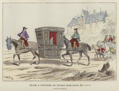 Sedan stol bärs av hästar, regeringstid av Ludvig XIV av Frankrike, 1715 av French School
