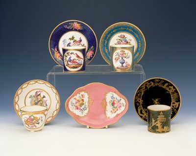 Urval av Sevres porslin, ca 1760 (porslin) av French School