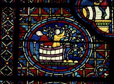 September, från Zodiac Window, 1200-talet av French School