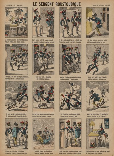 Sergeant Roustoubique (färgad gravyr) av French School