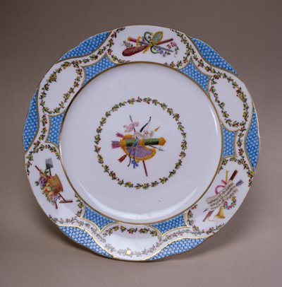 Sevres desserttallrik, från Melbourne Service, 1770 (mjukt klistrat porslin) av French School