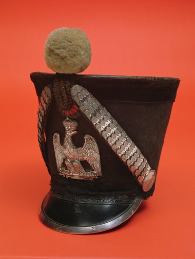 Shako från en lancer från det första franska imperiets armé, ca 1804-1815 (textil) av French School