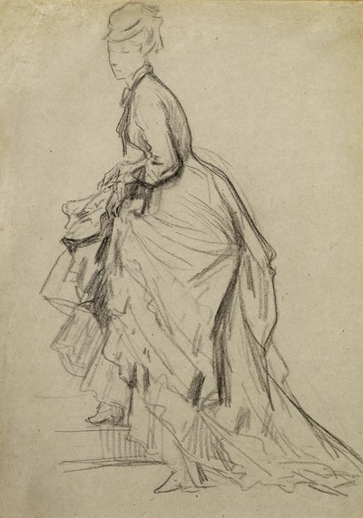 Visar en fotled, ca 1880 (krita på papper) av French School