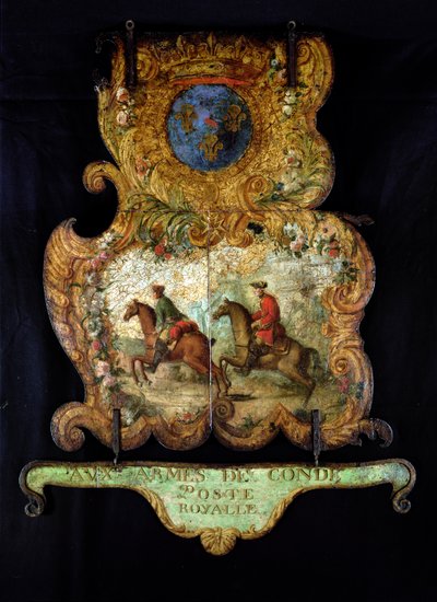 Signera för Royal Mail of Chantilly med Conde vapen (målad metall) av French School