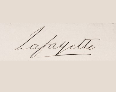 Signatur av Marie-Joseph-Paul-Yves-Roch-Gilbert du Motier, Marquis de Lafayette av French School