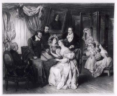 Undertecknande av äktenskapskontrakt på advokatbyrån, c.1840 av French School
