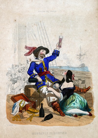 Sir Henry Morgan (1635-1688) (Morgan the flibustier): infödd i Wales i "History of Pirates and Privateers of the Ocean and the Mediterranean" av P. Christian av French School