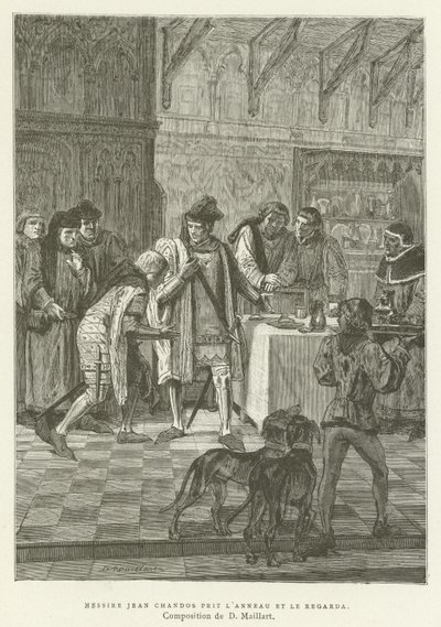 Sir John Chandos tog ringen och tittade på den av French School