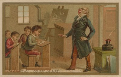 Någon har rökt här. Var är röret? av French School
