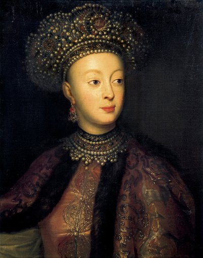 Sophia Alekseyevna från Ryssland (olja på duk) av French School