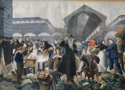 Soup Stand på Les Halles Market in the Morning, illustration från 