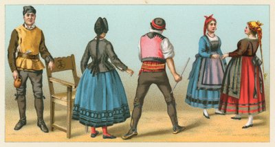 Spanien kostym av French School