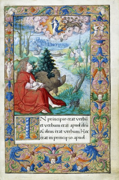 Johannes av Patmos, från en timbok gjord för Francois I, ca 1532-1540 av French School