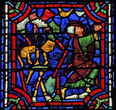 St. Apollinaire: Apollons tempel faller när han ber (w36) av French School
