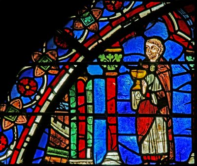 St Cheron-fönster: präst med kalk (w15) av French School
