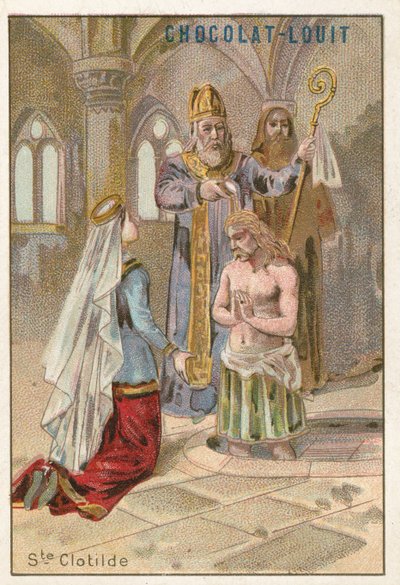 St Clotilde, andra hustru till Clovis I, Frankernas kung av French School