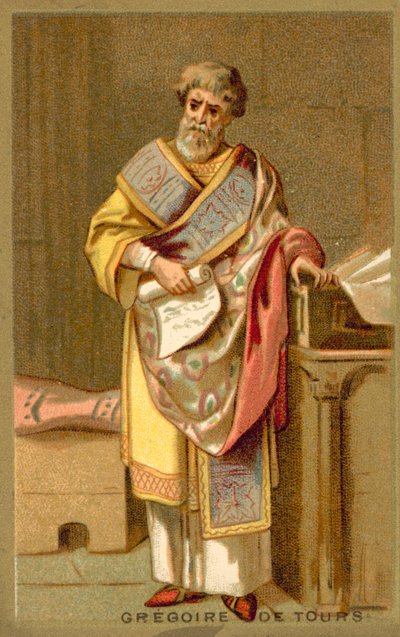 St Gregory of Tours, frankisk biskop och historiker av French School