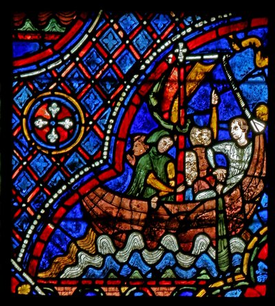 St Nicholas: båt transporterar resenärer till Myra (w29a) av French School