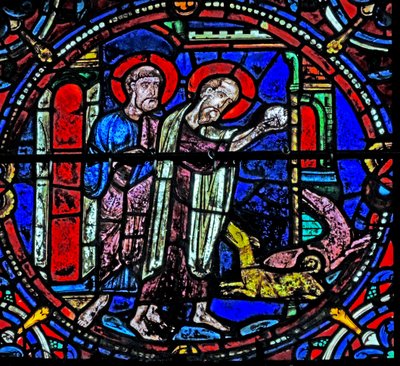 St Peter och St Paul matar hundarna (w4) av French School