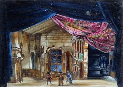 Scenografi för akt II av La Juive, först framförd på Parisoperan den 23 februari 1835, (wc på papper) av French School