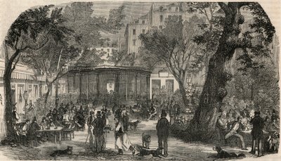 Stämpel av Cheval Blanc i Paris på 1800-talet - Gravyr i "Tableau-de-Paris"" av Edmond Texier 1852 av French School