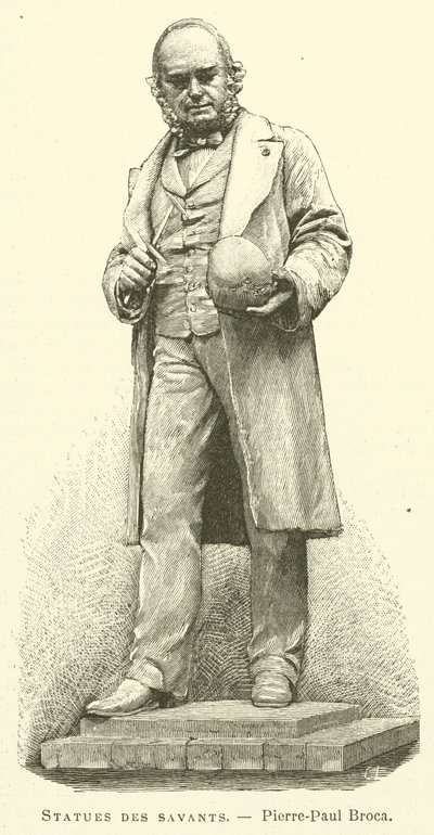 Statyer av forskare, Pierre-Paul Broca (gravyr) av French School