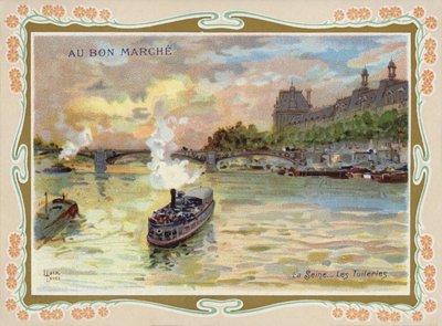 Ångbåtar på floden Seine, Paris av French School