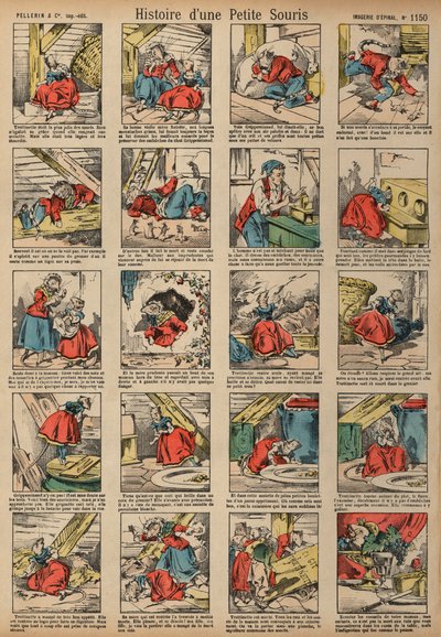 Story of a Little Mouse (färgad gravyr) av French School