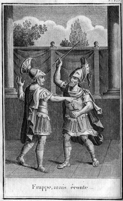 Slå, men lyssna, svar från Alcibiades (450-404 f.Kr.), atensk statsman och strateg på hoten från Eurybiades. I "" Forntida historias skönheter eller minnesvärda fakta och talesätt från stora män"" av French School
