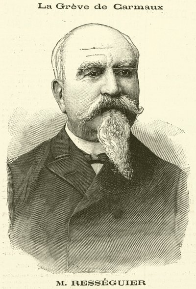 Strejk av glasarbetare i Carmaux, Frankrike (gravyr) av French School