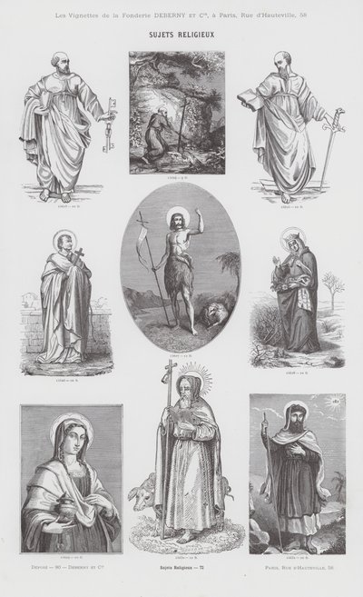 Religiösa ämnen (gravyr) av French School