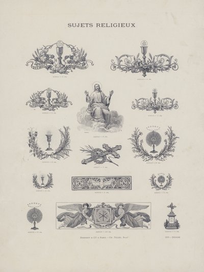 Religiösa ämnen (gravyr) av French School