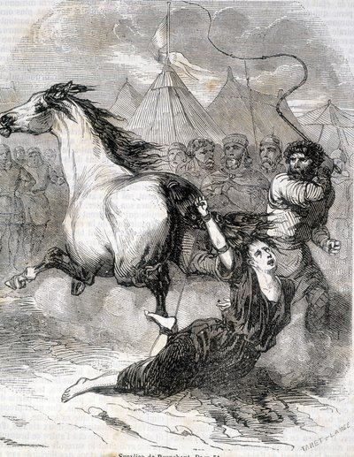 Torment of Brunehaut (eller Brunehilde) (613) - i "Histoire de France" av L.-P. Anquetil av French School