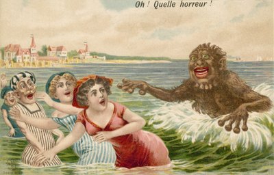 Simmare förföljda av sjömonster av French School