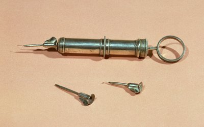 Sprutan uppfann av Charles-Gabriel Pravaz (1791-1853) 1853 med olika nålar av French School