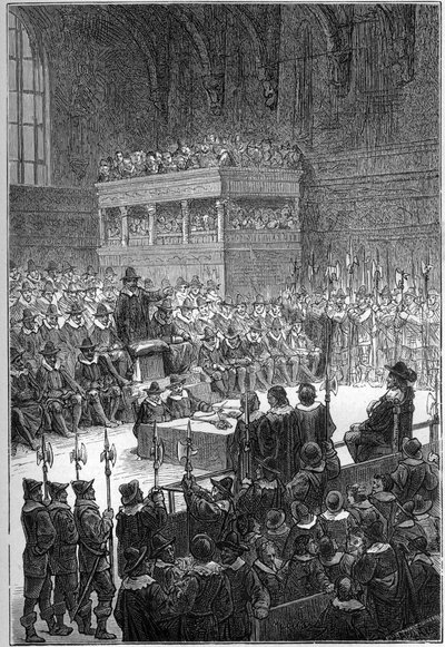 Rättegången mot CHARLES I - kung av Storbritannien och Irland av French School