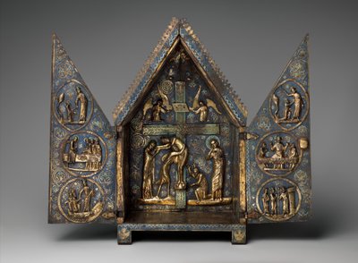 Tabernacle of Cherves, c.1220-30 (koppar och champleve-emalj) av French School