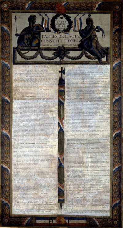 Tabell över författningslagen från 1793 av French School