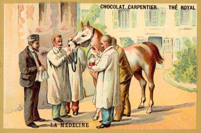 Ta blod från en häst (chromolitho) av French School