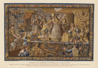 Gobeläng föreställande kröningen av kung Karl VII av Frankrike, Reims av French School