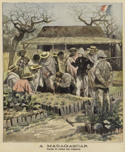 Lär infödda jordbrukstekniker, Madagaskar, 1897 av French School