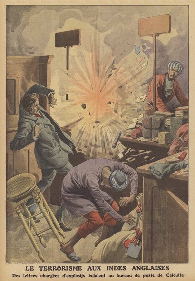 Terrorism i Brittiska Indien (färg litho) av French School