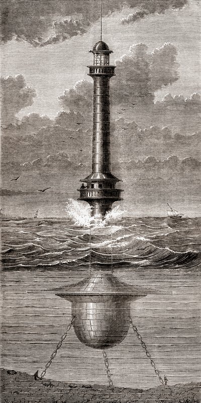 Den flytande fyren från 1800-talet placerad vid ingången till Liverpools hamn, England, från 