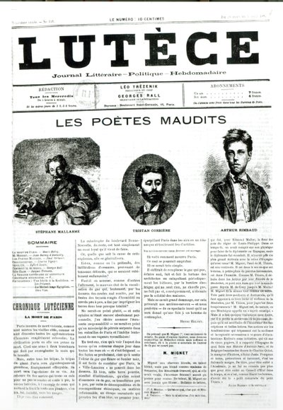 The Cursed Poets, framsidan av tidningen Lutece, 1884 av French School