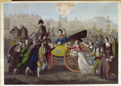 General Juan Facundo Quirogas (1790-1835) ankomst till Madrid den 24 juni 1820 av French School