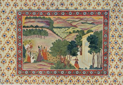 The Arrival of the Unexpected One, illustration från The Arabian Nights, 1895 (färggravyr) av French School