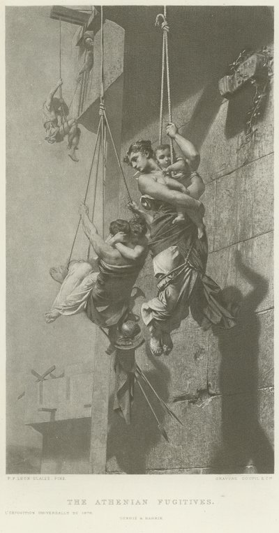 The Athenian Fugitives (gravyr) av French School